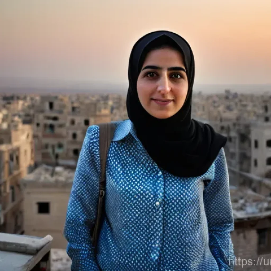 시리아의 주요 언론 매체 - **Prompt 1: A New Dawn for Syrian Journalism**
"A resilient Syrian female journalist in her late...