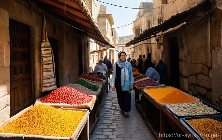 시리아 여행 비용 예산 짜기 - **Prompt 1: Exploring Ancient Syrian Streets and Markets**
"A vibrant, wide-angle shot of a youn...